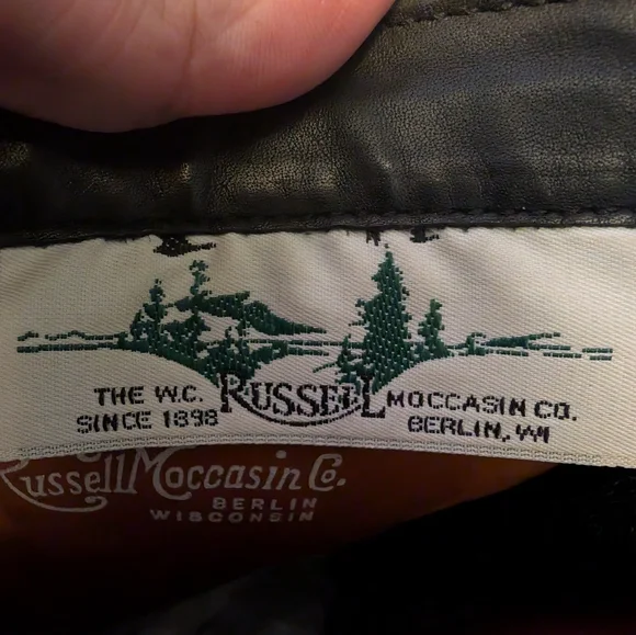 Russell Moccasin Black Leather Men's Boots 12.5 - Picture 6 of 9